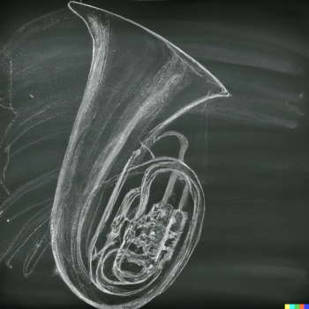 DALLE 2022 12 20 18.52.33 chalkboard sketch of a tuba
